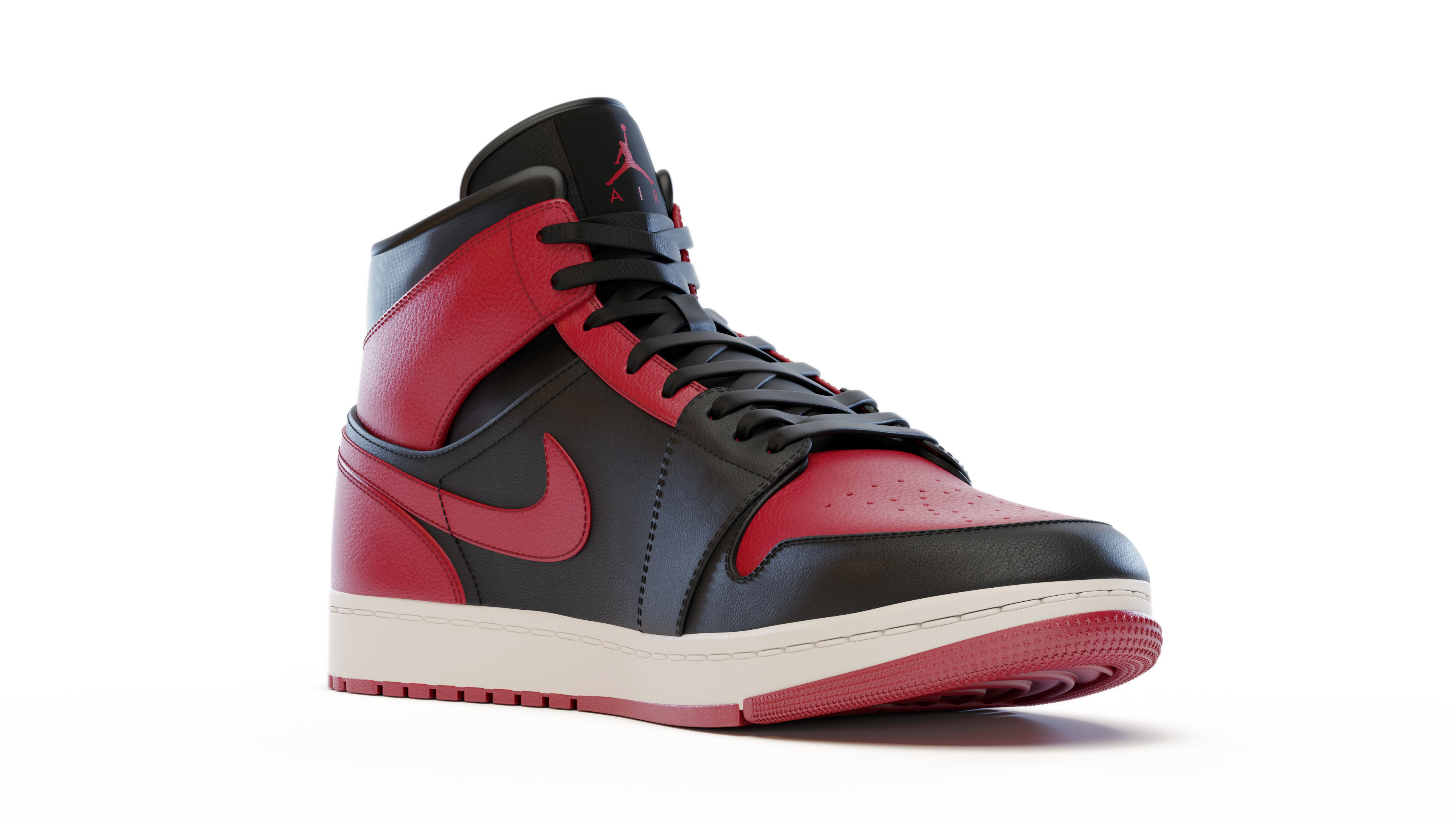 Nike Air Jordan 1 Mid Banned  3D model_12
