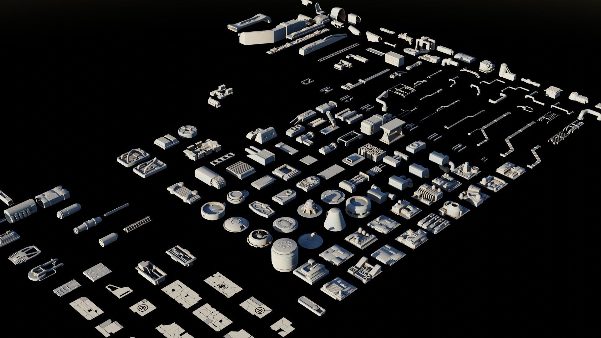 Scifi Kitbashing 3D model_1