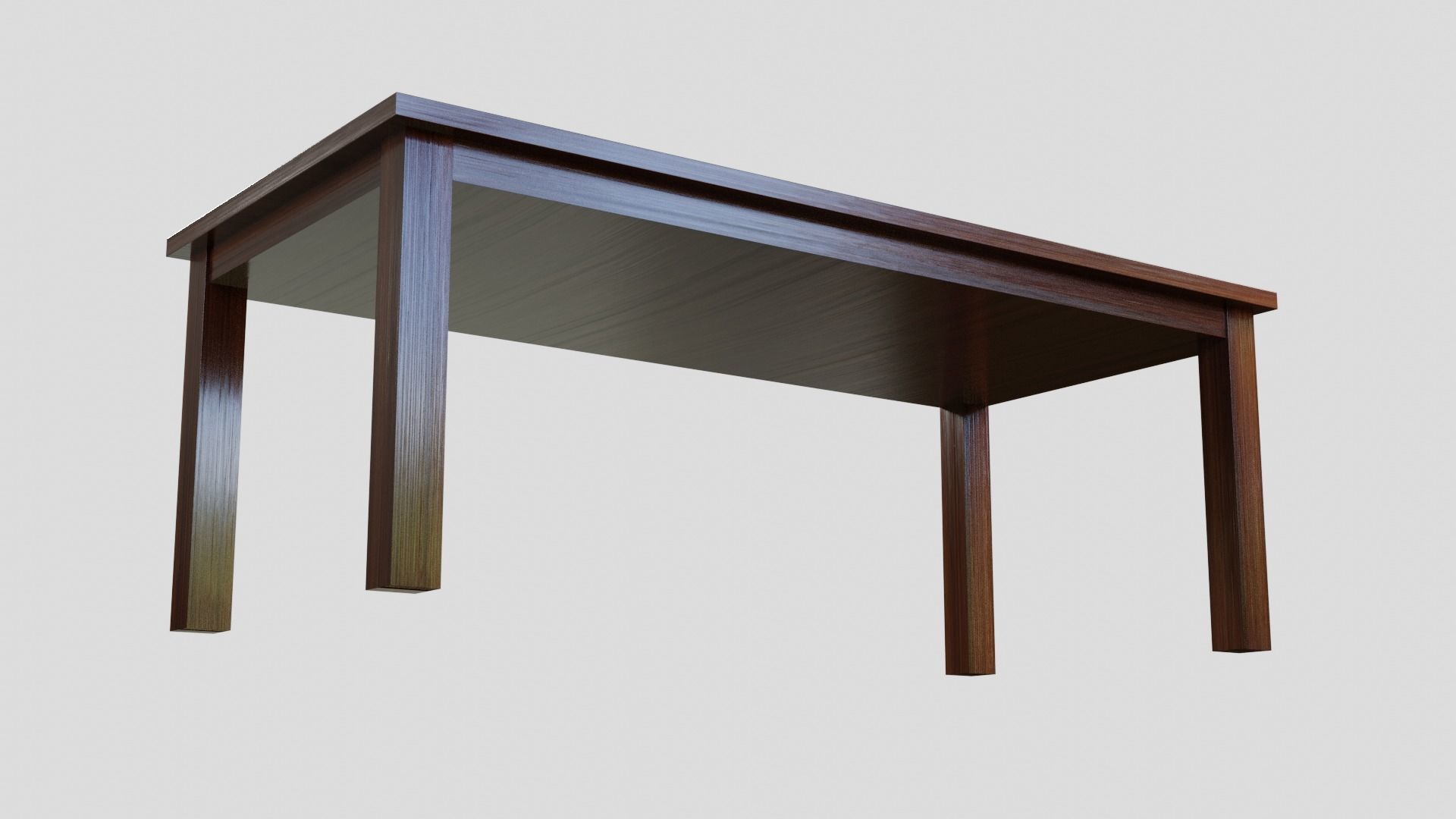 DiningTable table with four squares Low-poly 3D model_6
