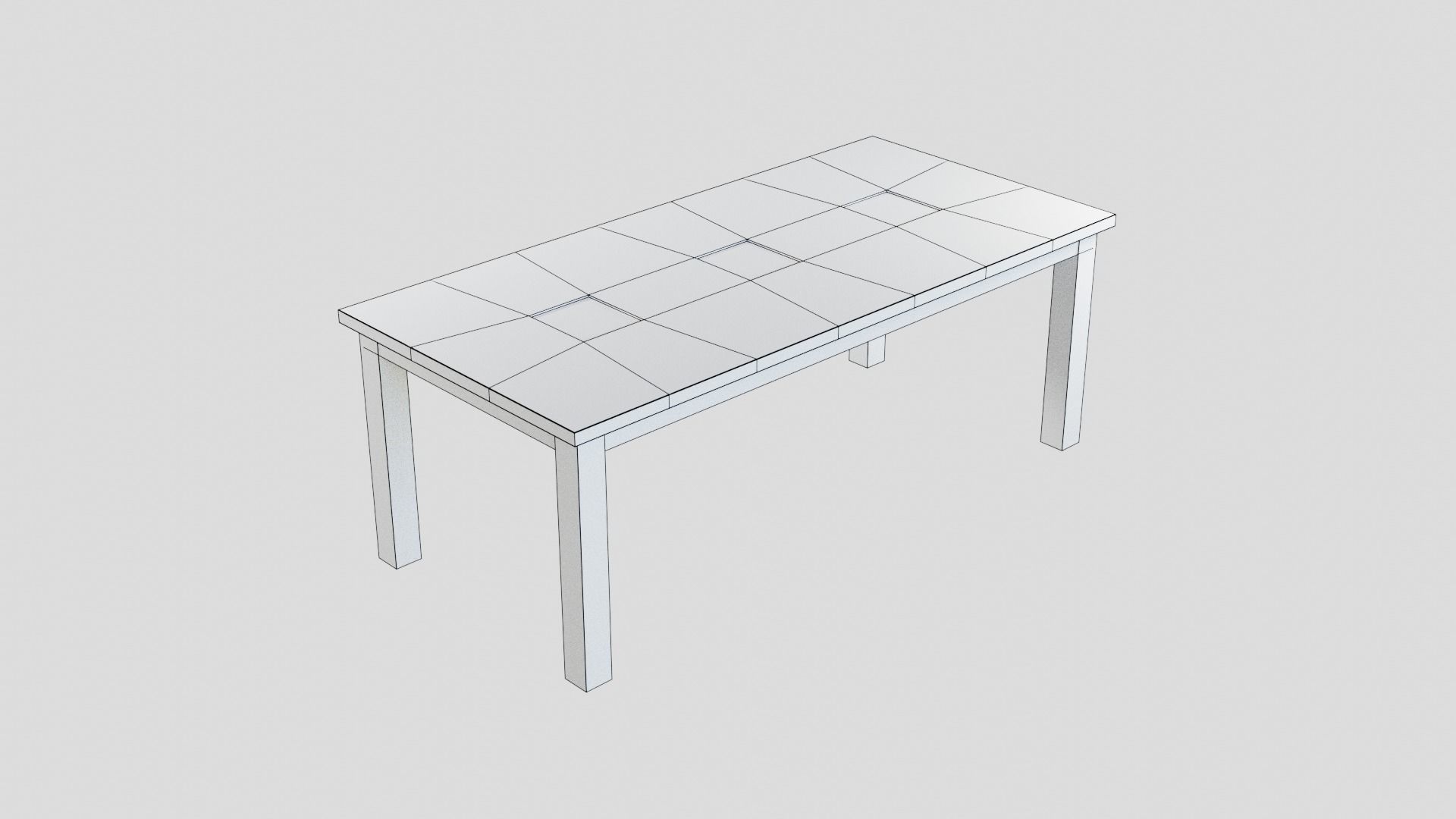 DiningTable table with four squares Low-poly 3D model_2