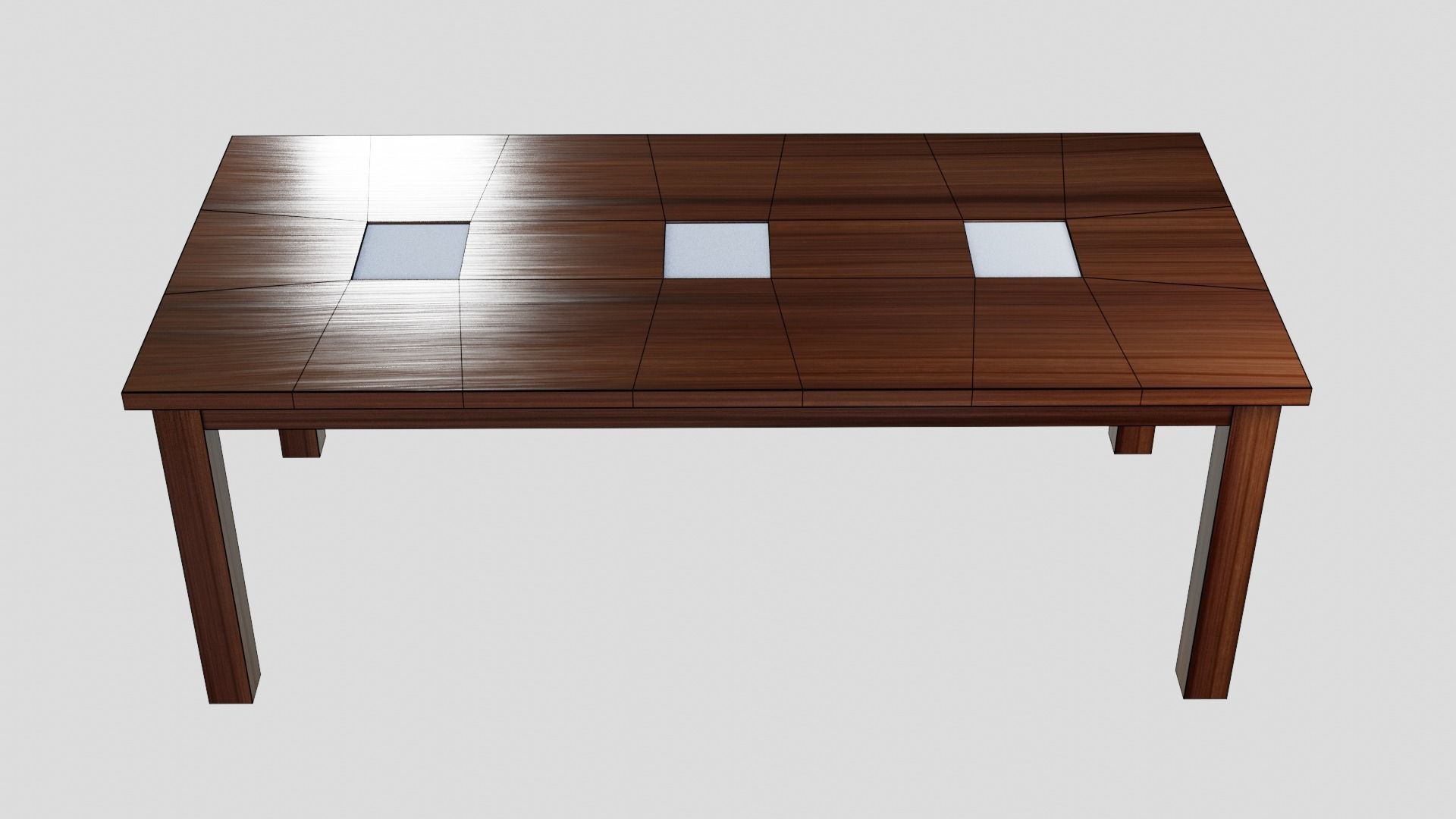 DiningTable table with four squares Low-poly 3D model_5