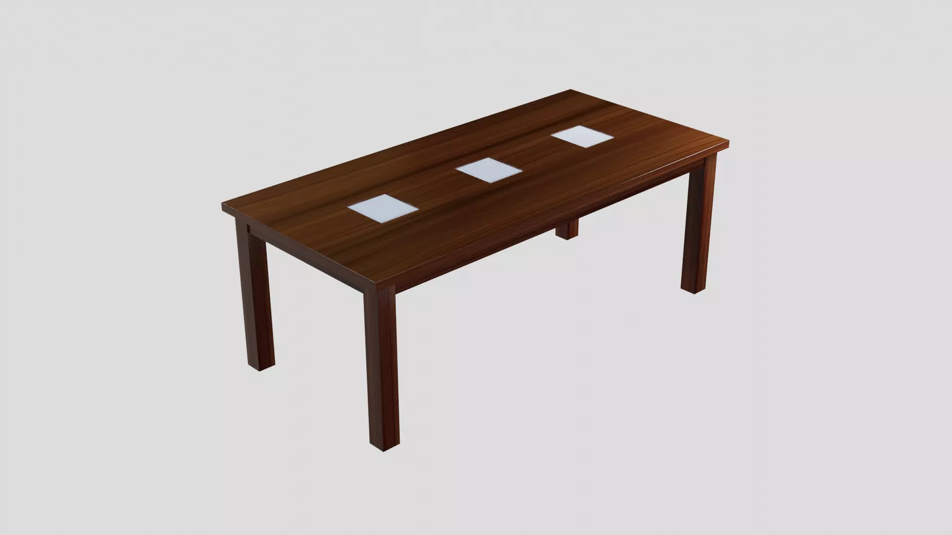 DiningTable table with four squares Low-poly 3D model_0