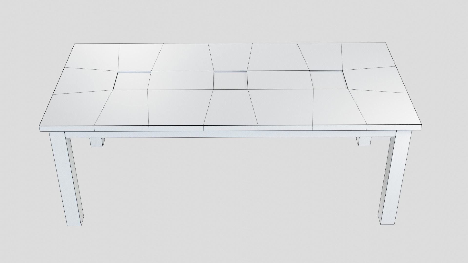 DiningTable table with four squares Low-poly 3D model_8