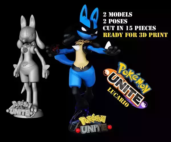 POKEMON - Lucario -  Fan Art - 3D print model 3D print model