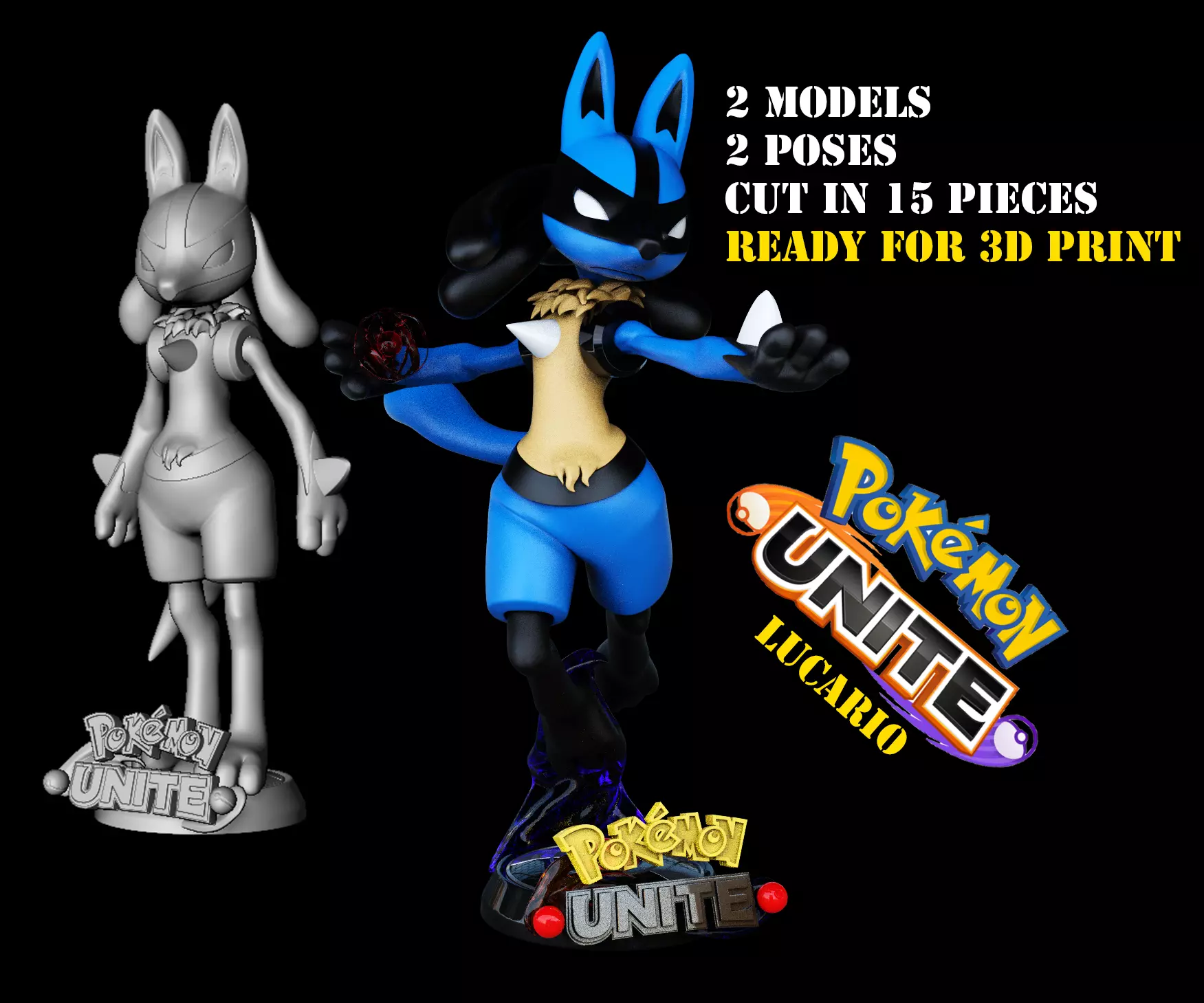 POKEMON - Lucario - Fan Art - 3D print model 3D print model