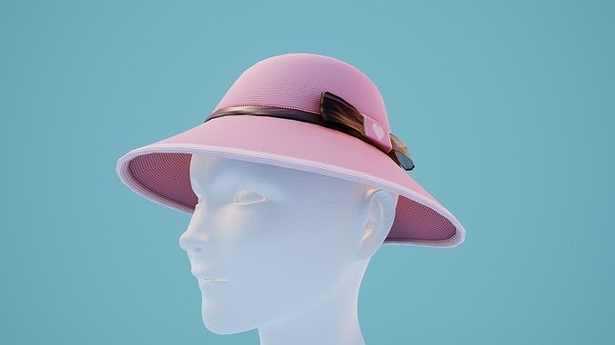 Womens Sunhat Low-poly 3D model