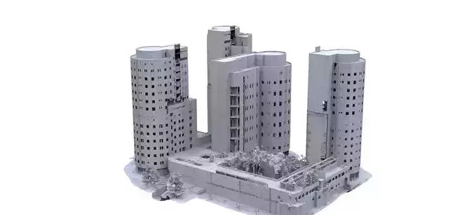 Sci fi Block of flats 3D model