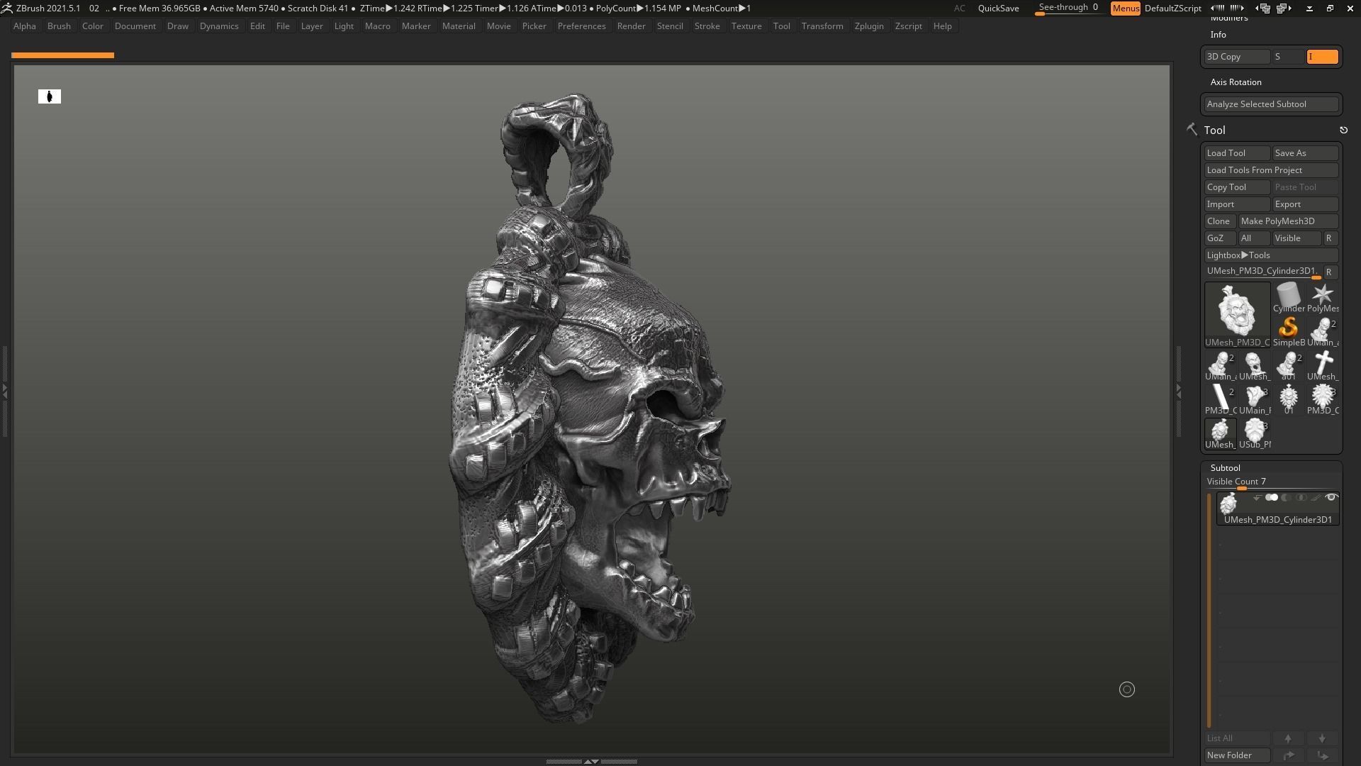 Skull Pendant 3d print model 21 3D print model_7