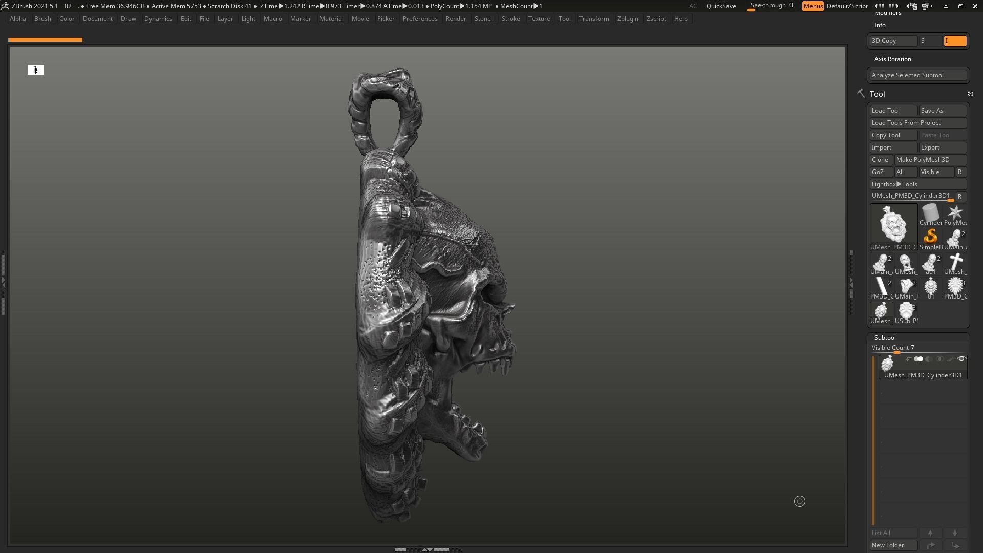 Skull Pendant 3d print model 21 3D print model_8