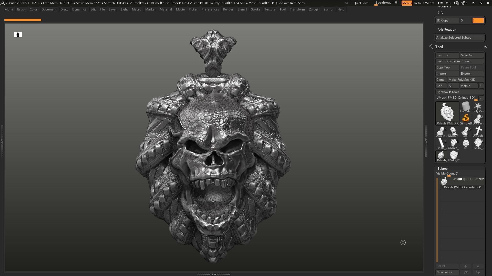 Skull Pendant 3d print model 21 3D print model_1