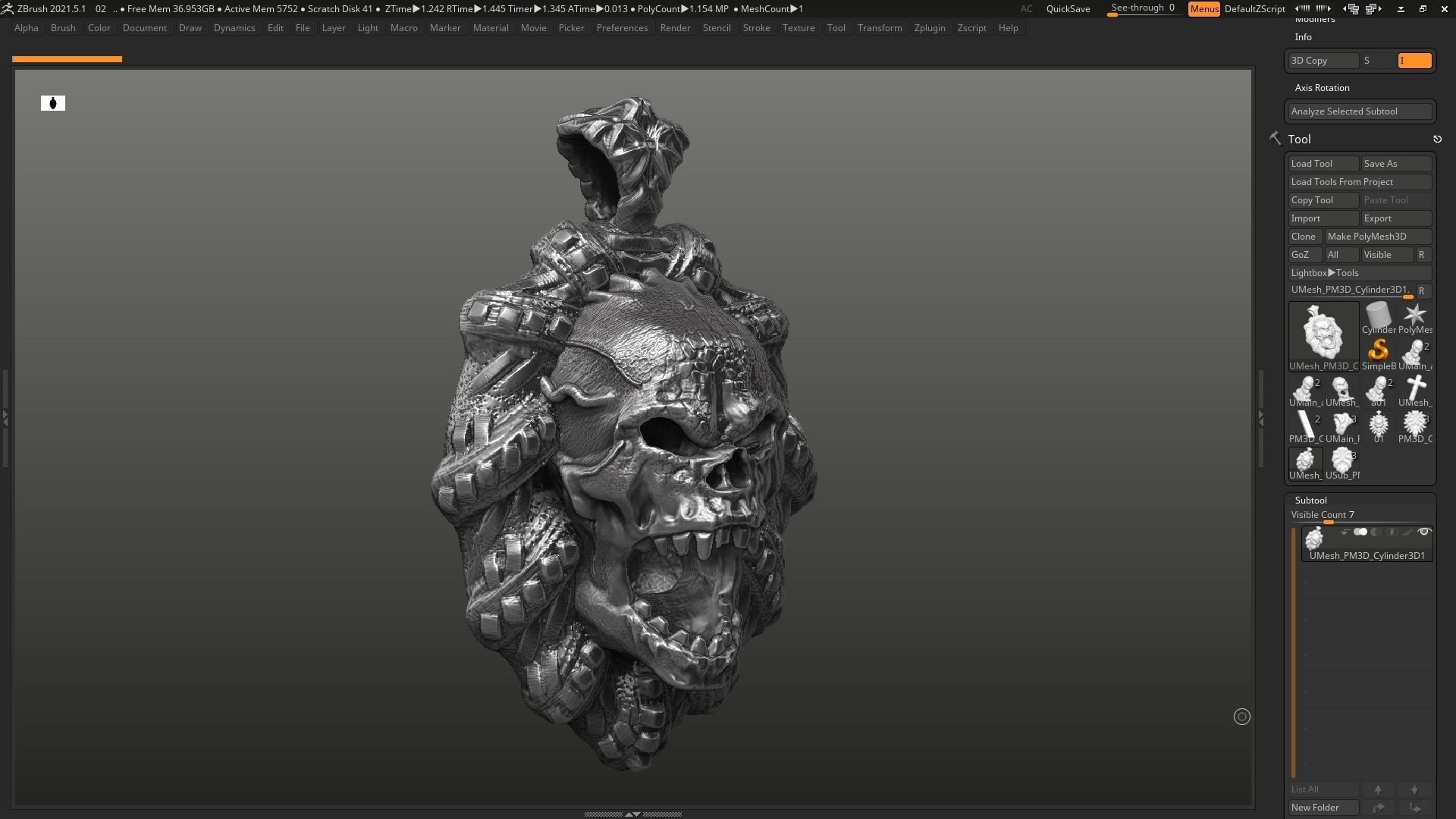 Skull Pendant 3d print model 21 3D print model_5
