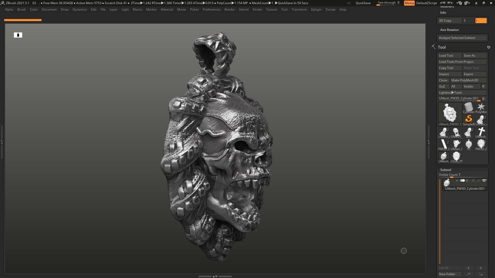 Skull Pendant 3d print model 21 3D print model_6