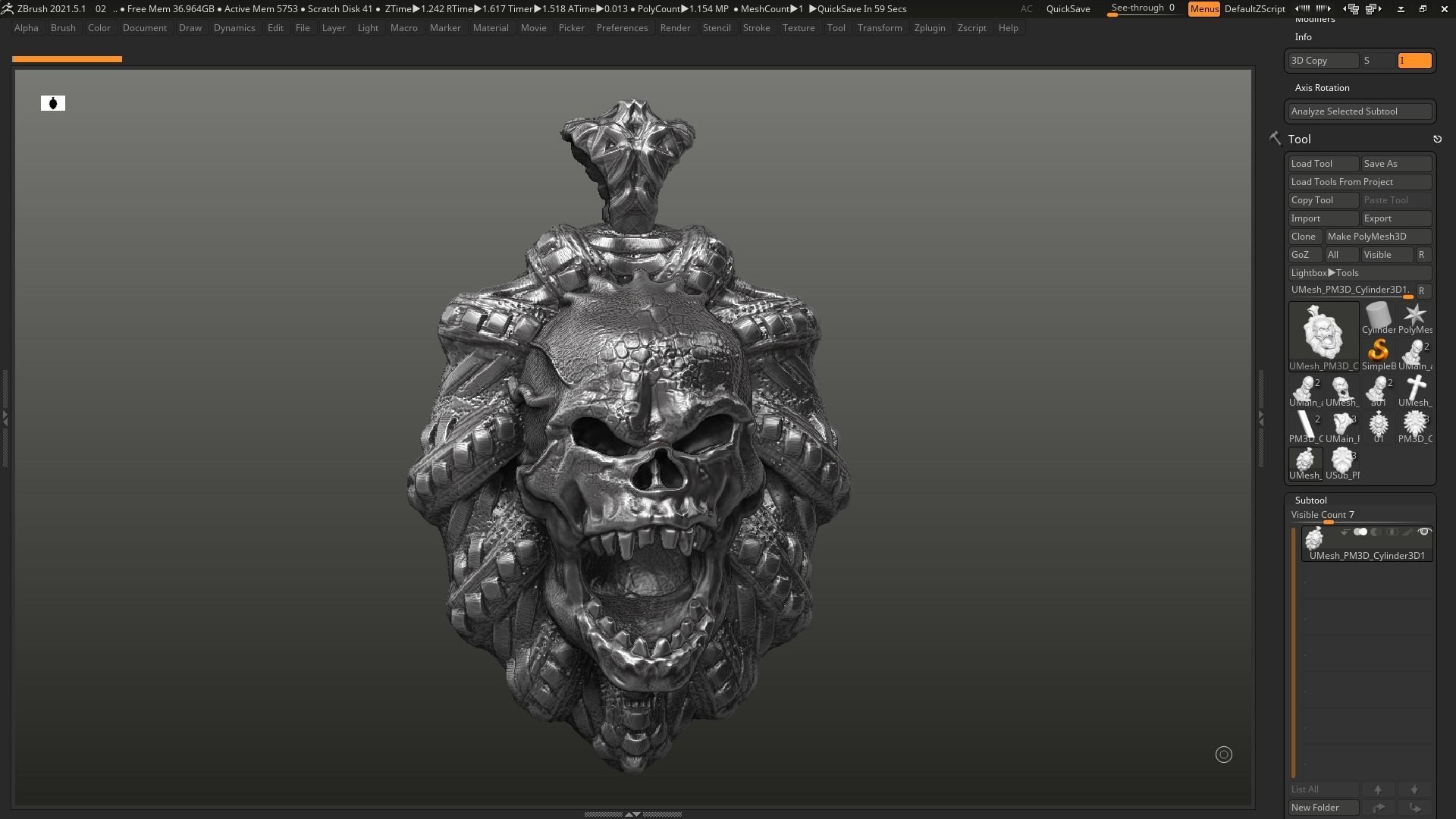 Skull Pendant 3d print model 21 3D print model_3