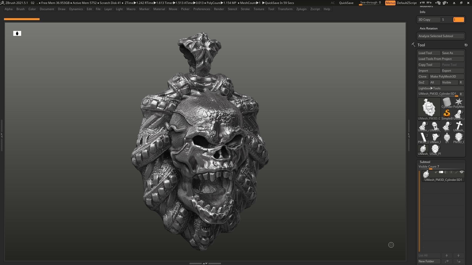 Skull Pendant 3d print model 21 3D print model_4
