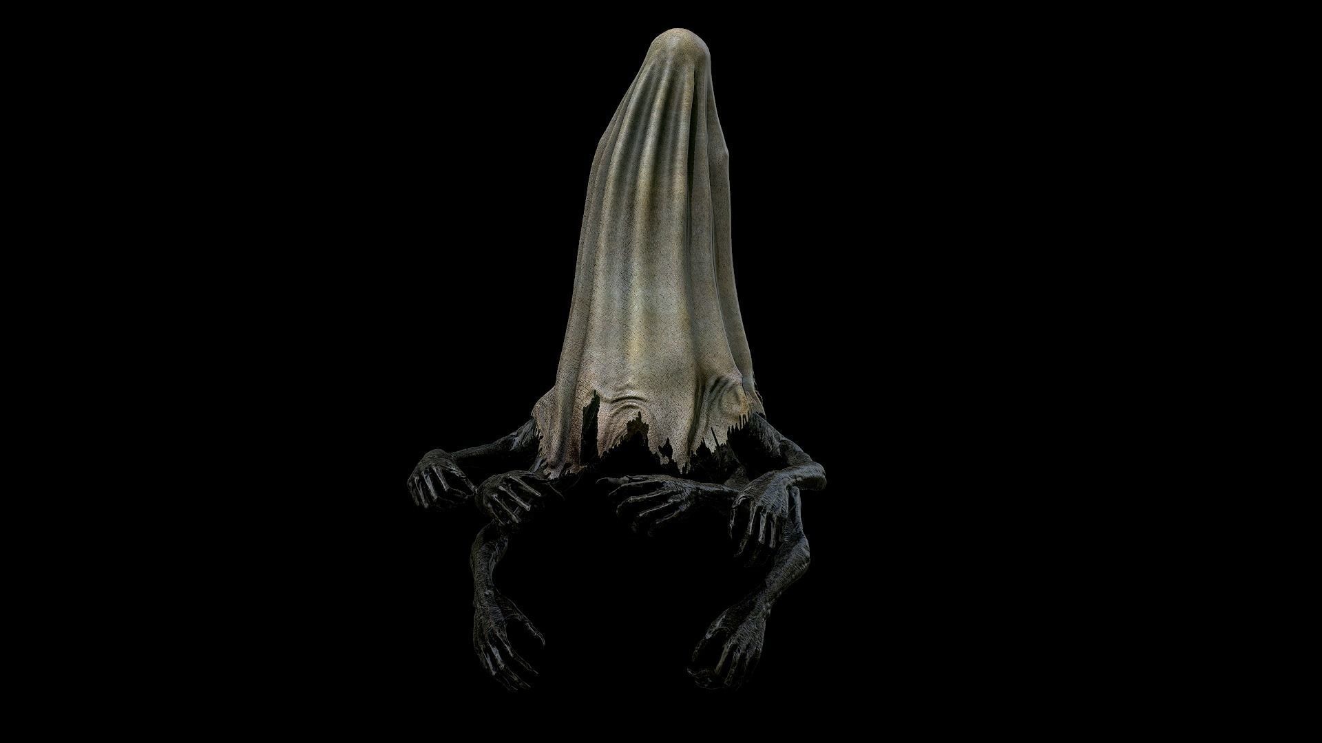 Creepy Ghost Low-poly 3D model_4