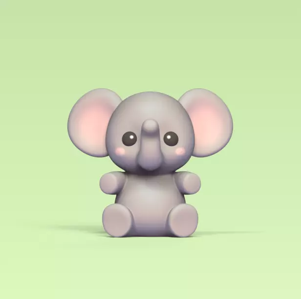 Little Elephant 3D print model_0