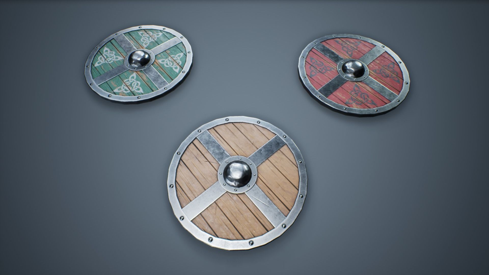 Viking Weapons - Flat Shield V Low-poly 3D model_6