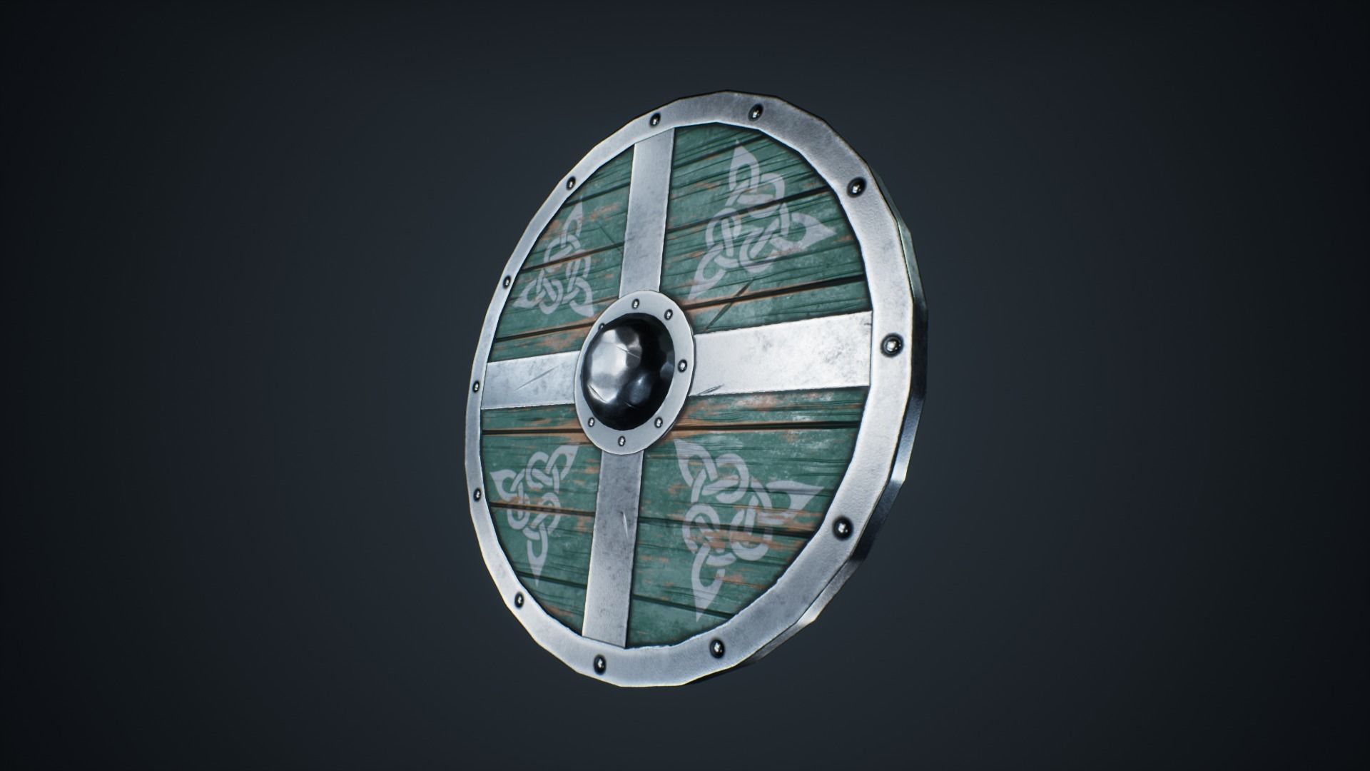 Viking Weapons - Flat Shield V Low-poly 3D model_1