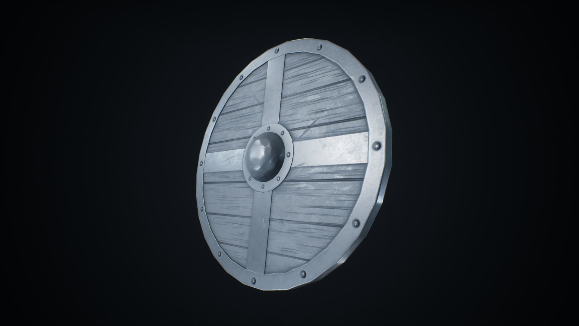 Viking Weapons - Flat Shield V Low-poly 3D model_5