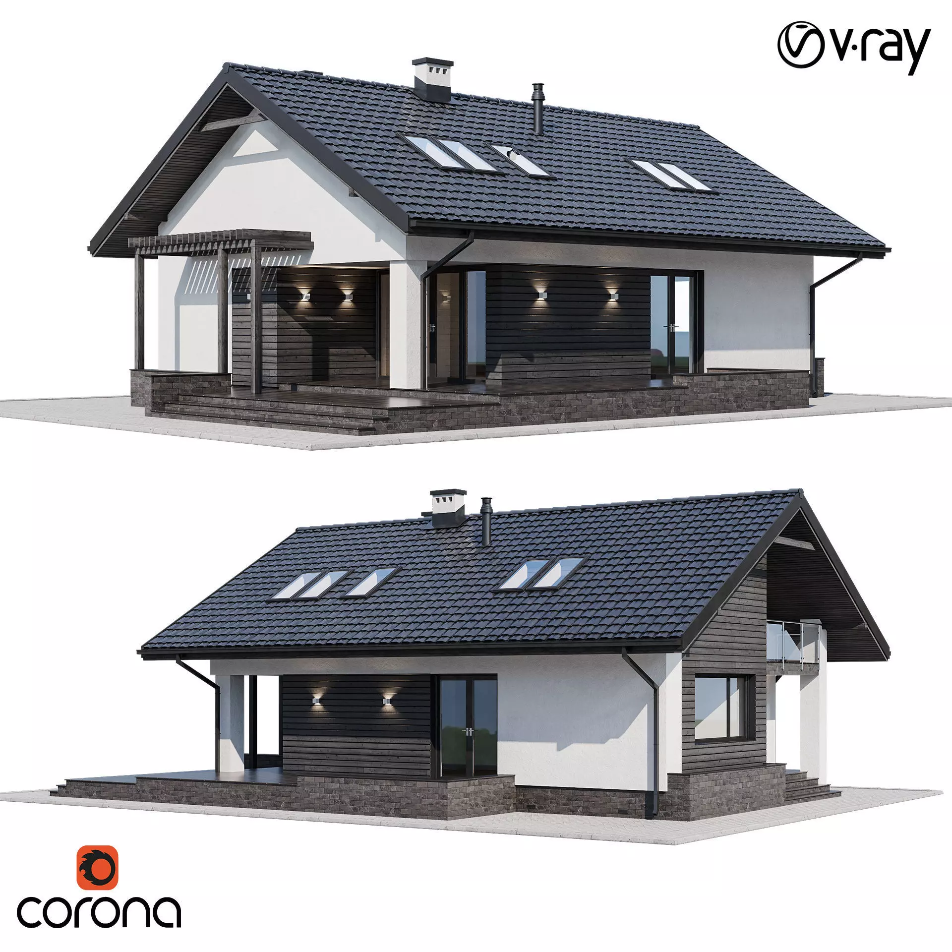 Privat house v3 3D model_0