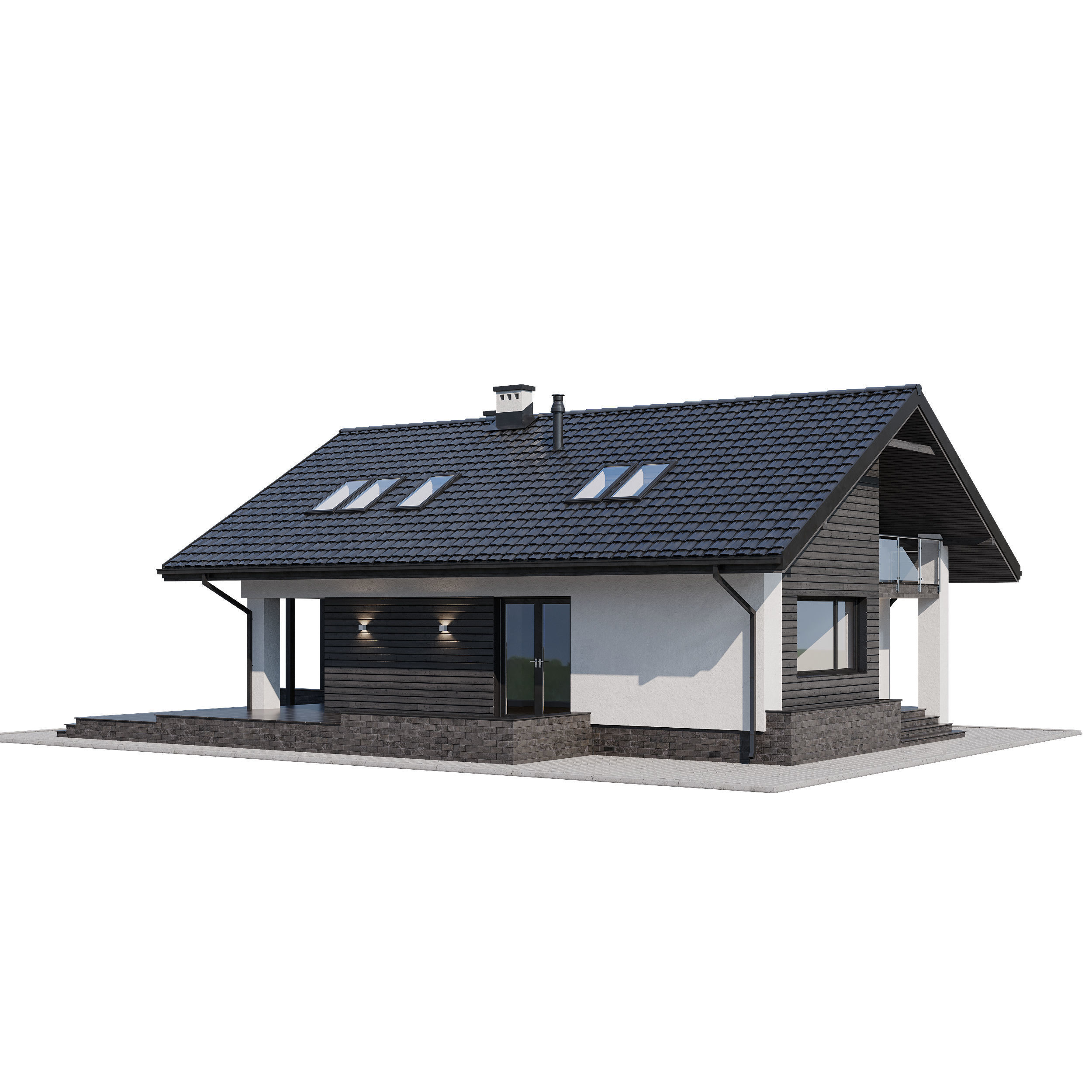 Privat house v3 3D model_1