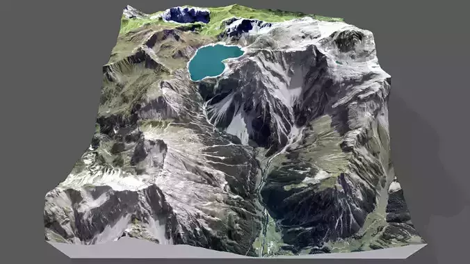 Mountain landscape and Lake Lunersee Eastern Alps  Austria 3D model