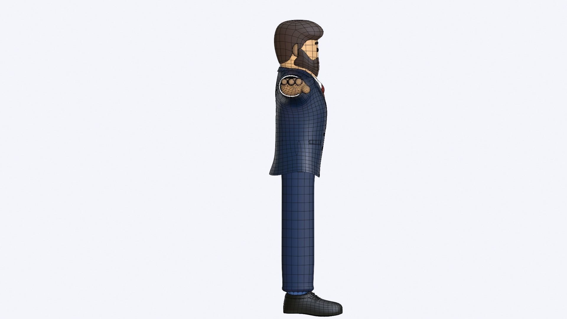 Minimal Business Man Cartoon Character 3D model_25