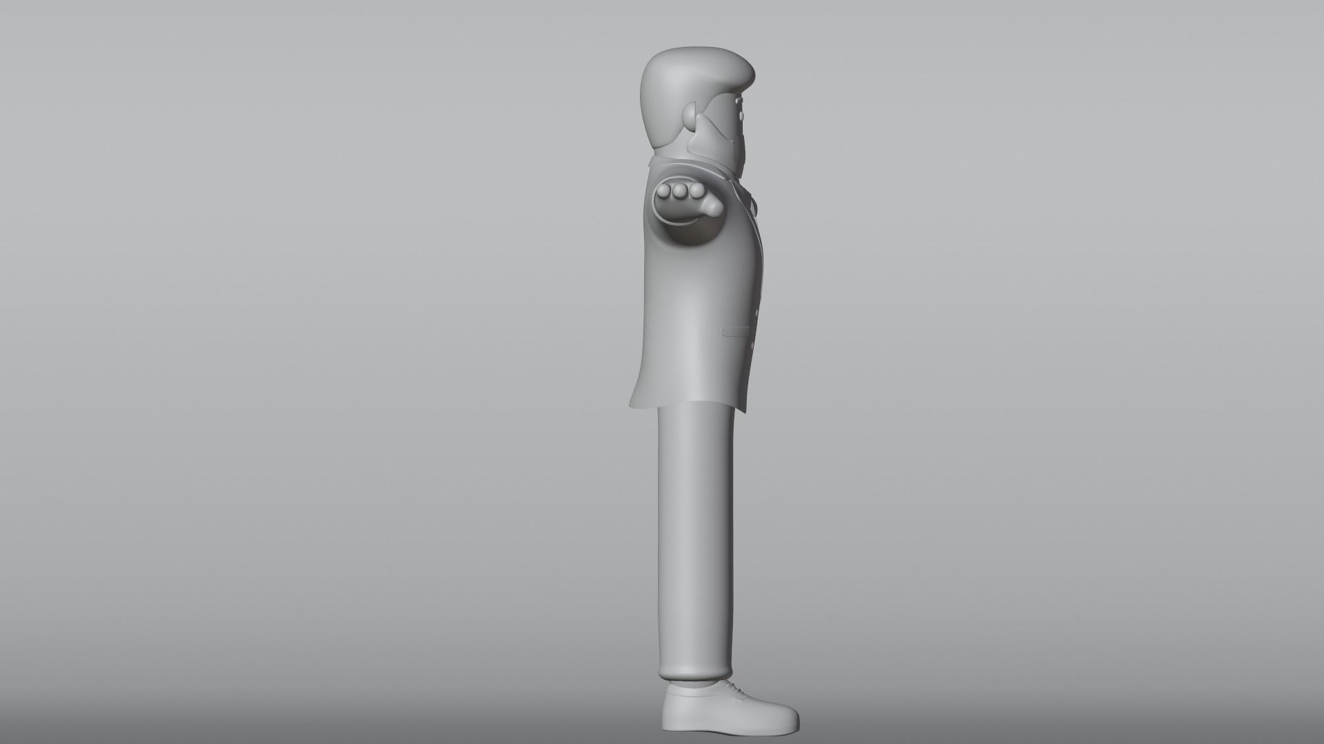 Minimal Business Man Cartoon Character 3D model_17