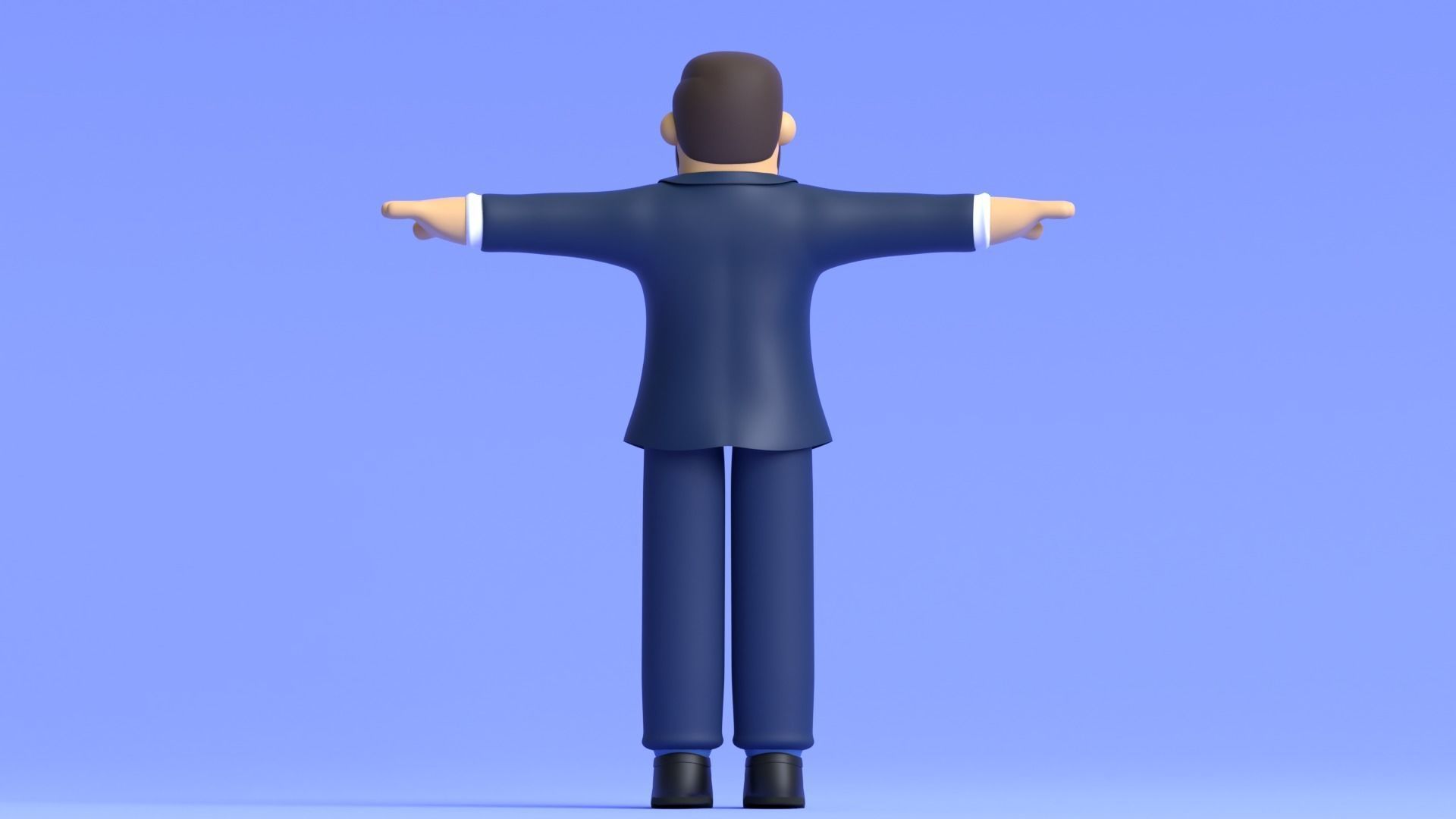 Minimal Business Man Cartoon Character 3D model_10