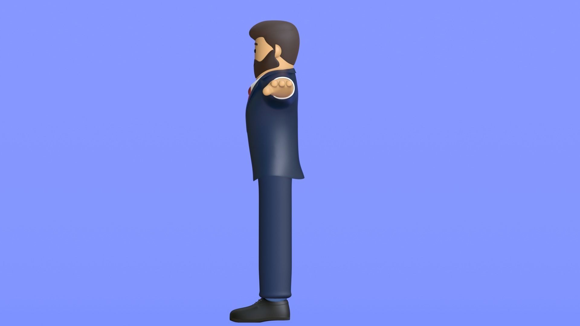 Minimal Business Man Cartoon Character 3D model_15