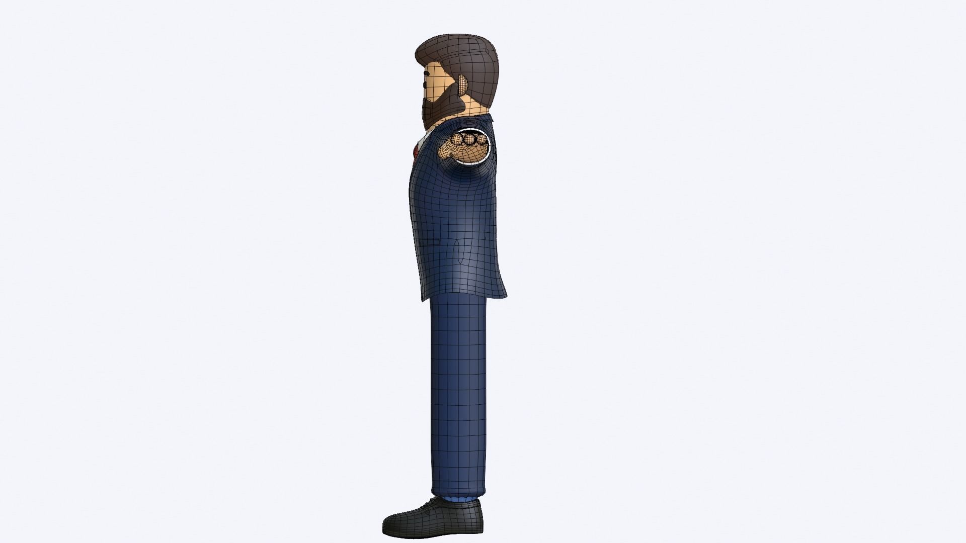 Minimal Business Man Cartoon Character 3D model_27