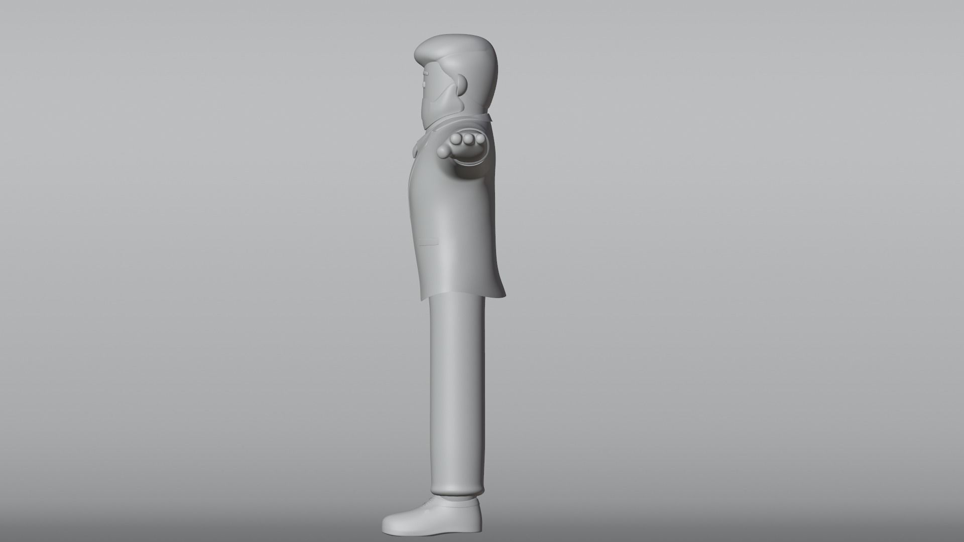 Minimal Business Man Cartoon Character 3D model_19