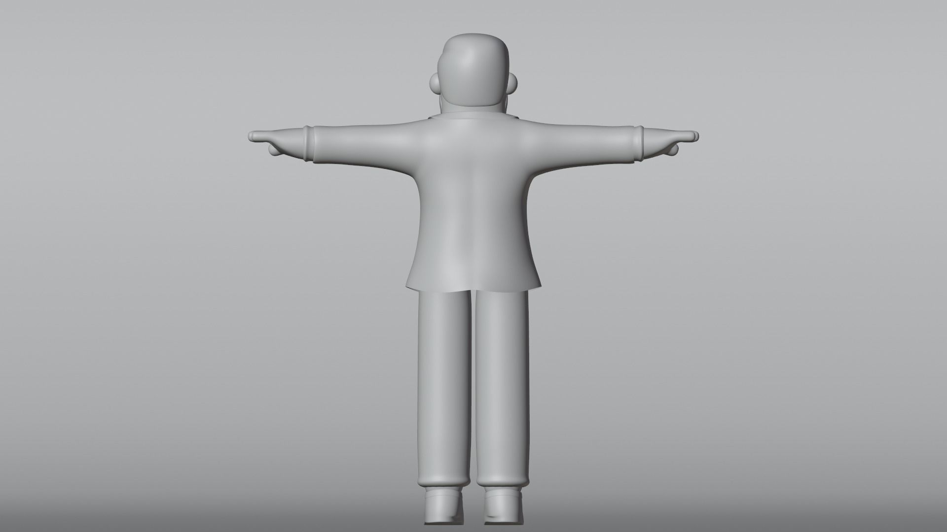 Minimal Business Man Cartoon Character 3D model_18