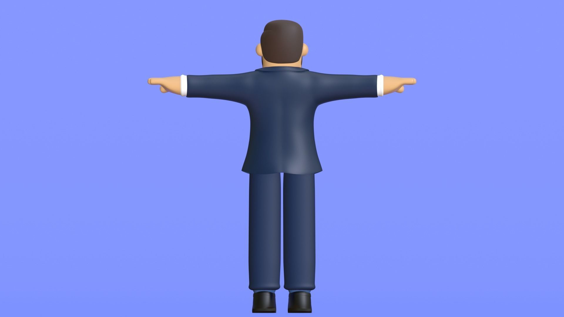 Minimal Business Man Cartoon Character 3D model_14