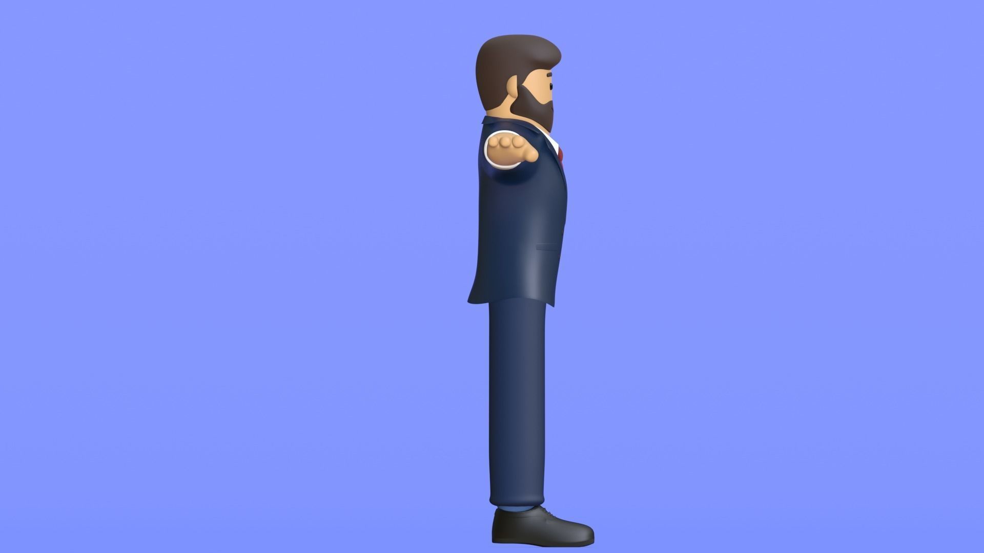 Minimal Business Man Cartoon Character 3D model_13