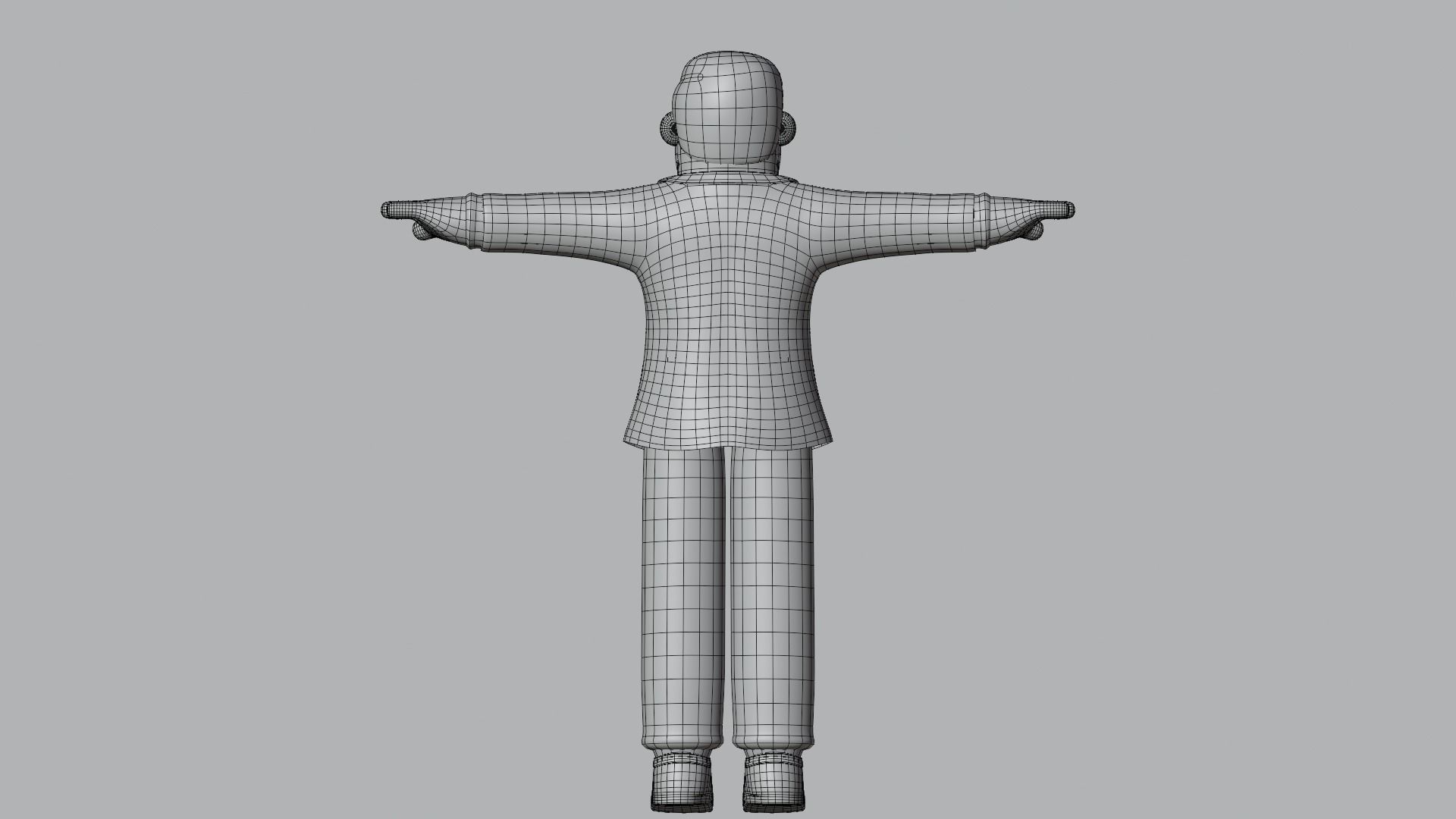 Minimal Business Man Cartoon Character 3D model_22