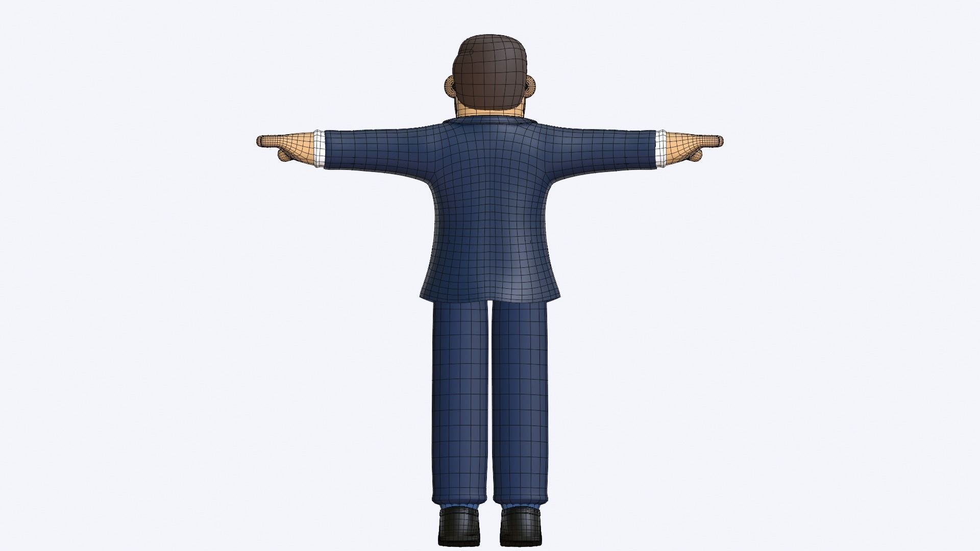 Minimal Business Man Cartoon Character 3D model_26
