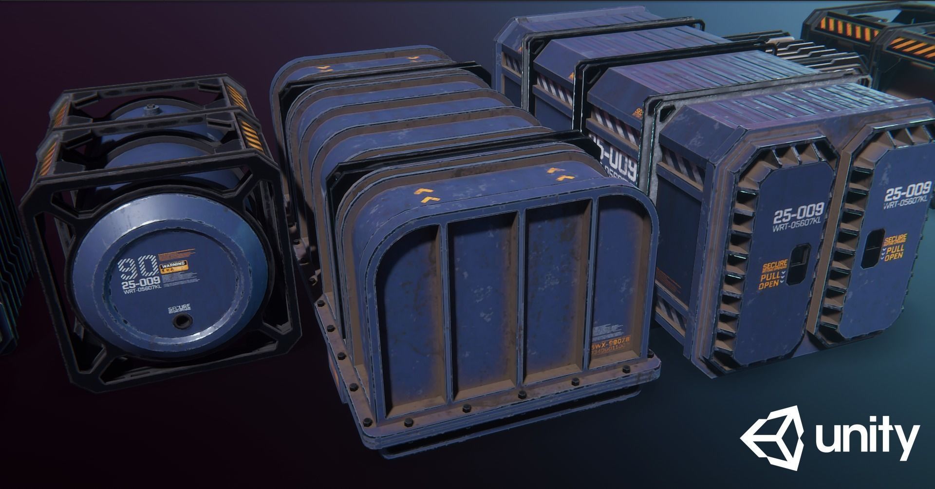 Sci-Fi Containers Pack Low-poly 3D model_25