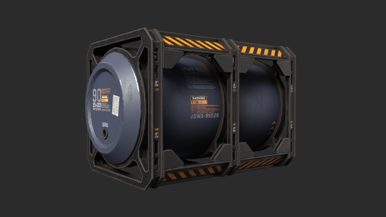 Sci-Fi Containers Pack Low-poly 3D model_19