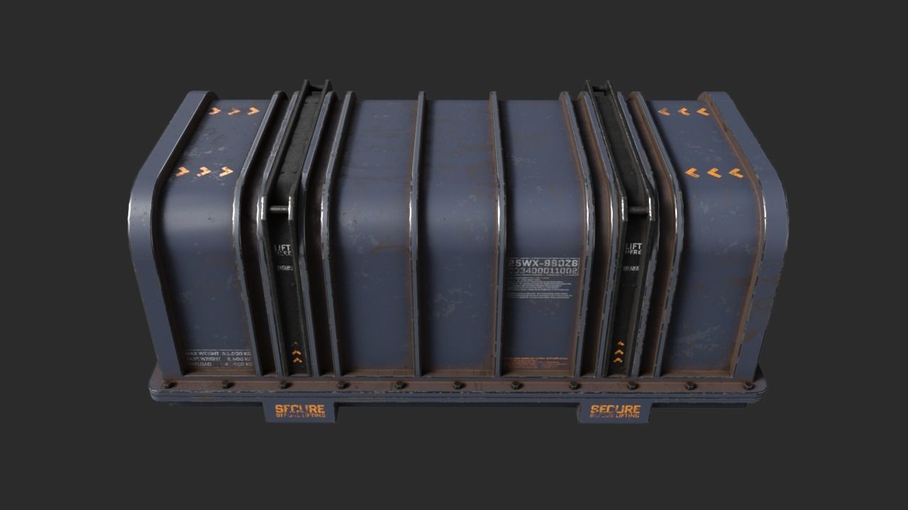 Sci-Fi Containers Pack Low-poly 3D model_8