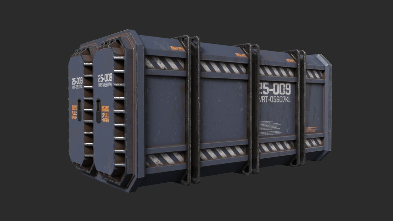 Sci-Fi Containers Pack Low-poly 3D model_3