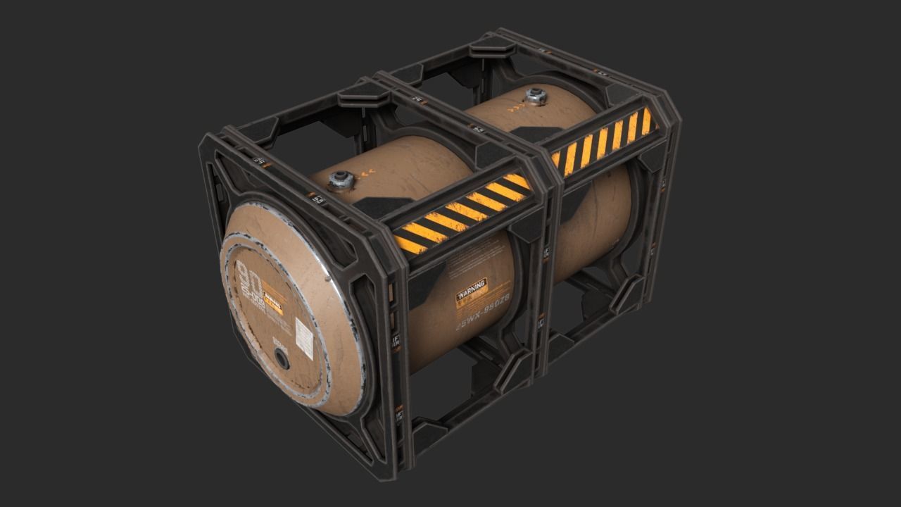 Sci-Fi Containers Pack Low-poly 3D model_21