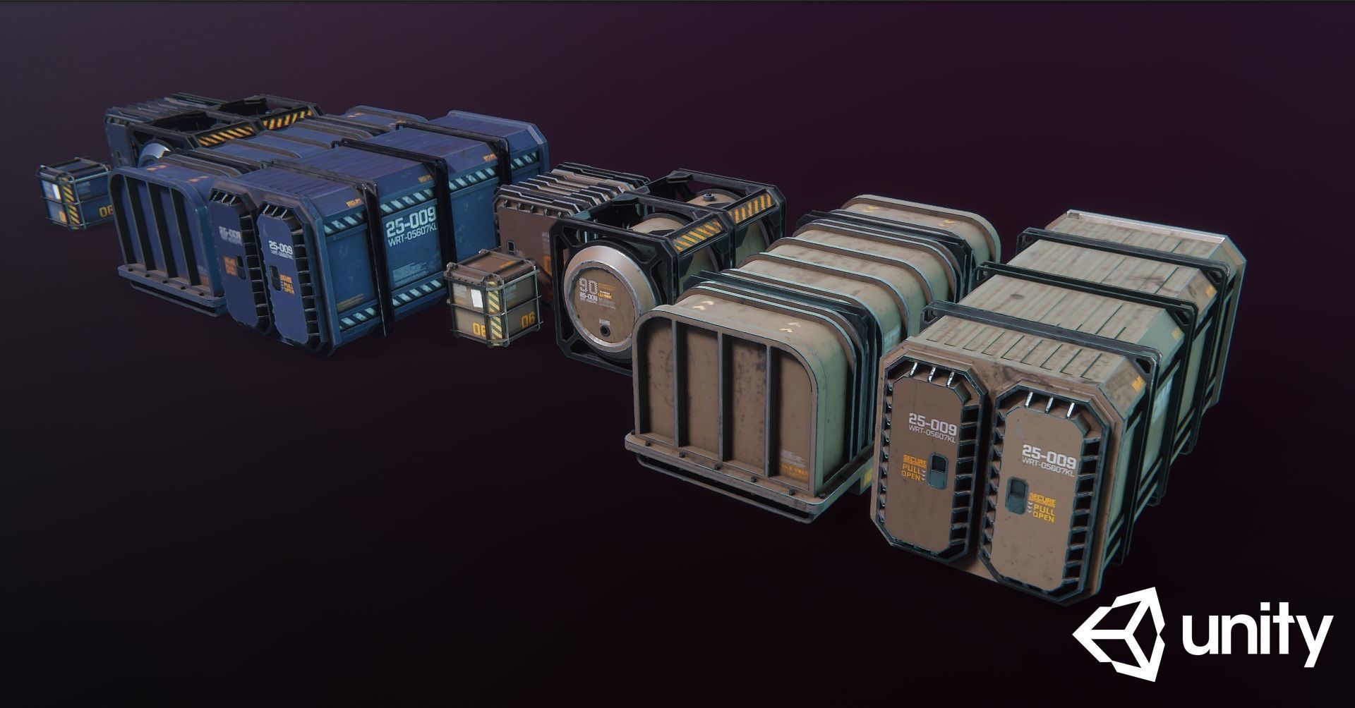 Sci-Fi Containers Pack Low-poly 3D model_28