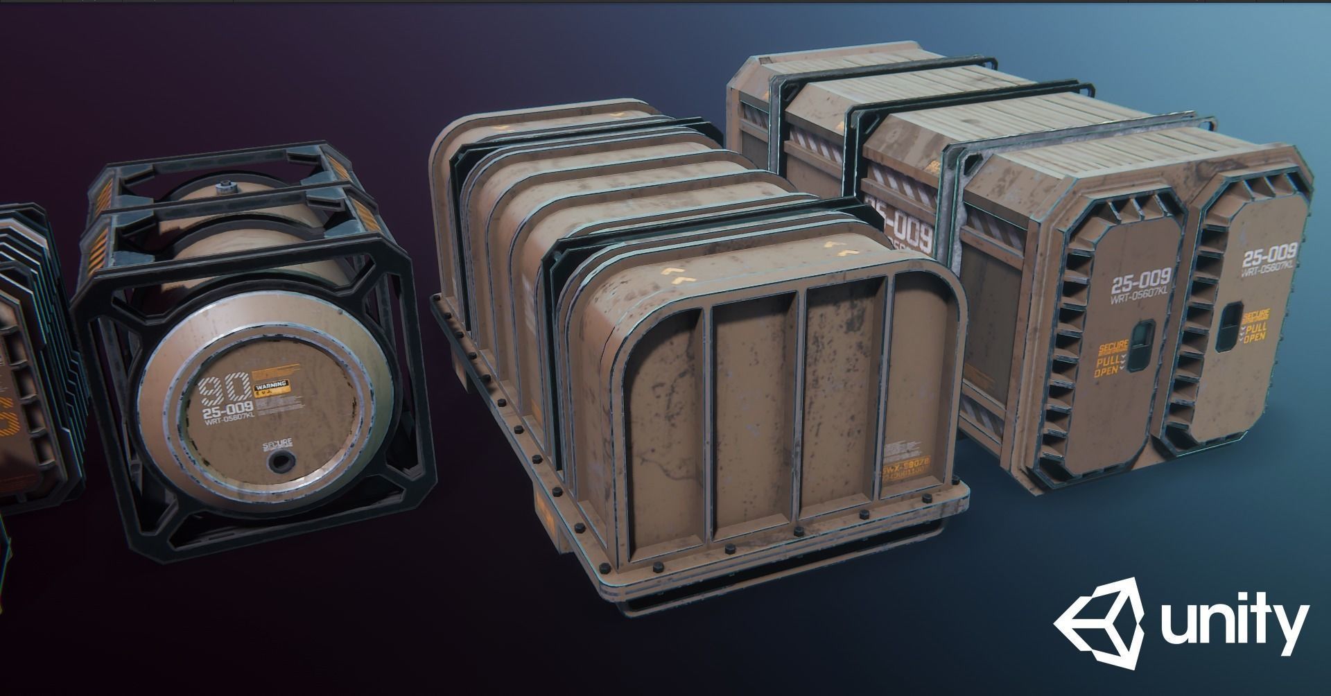 Sci-Fi Containers Pack Low-poly 3D model_27