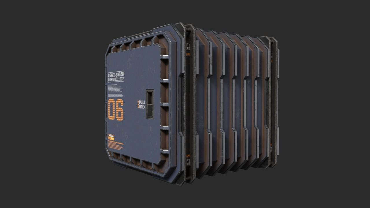 Sci-Fi Containers Pack Low-poly 3D model_11