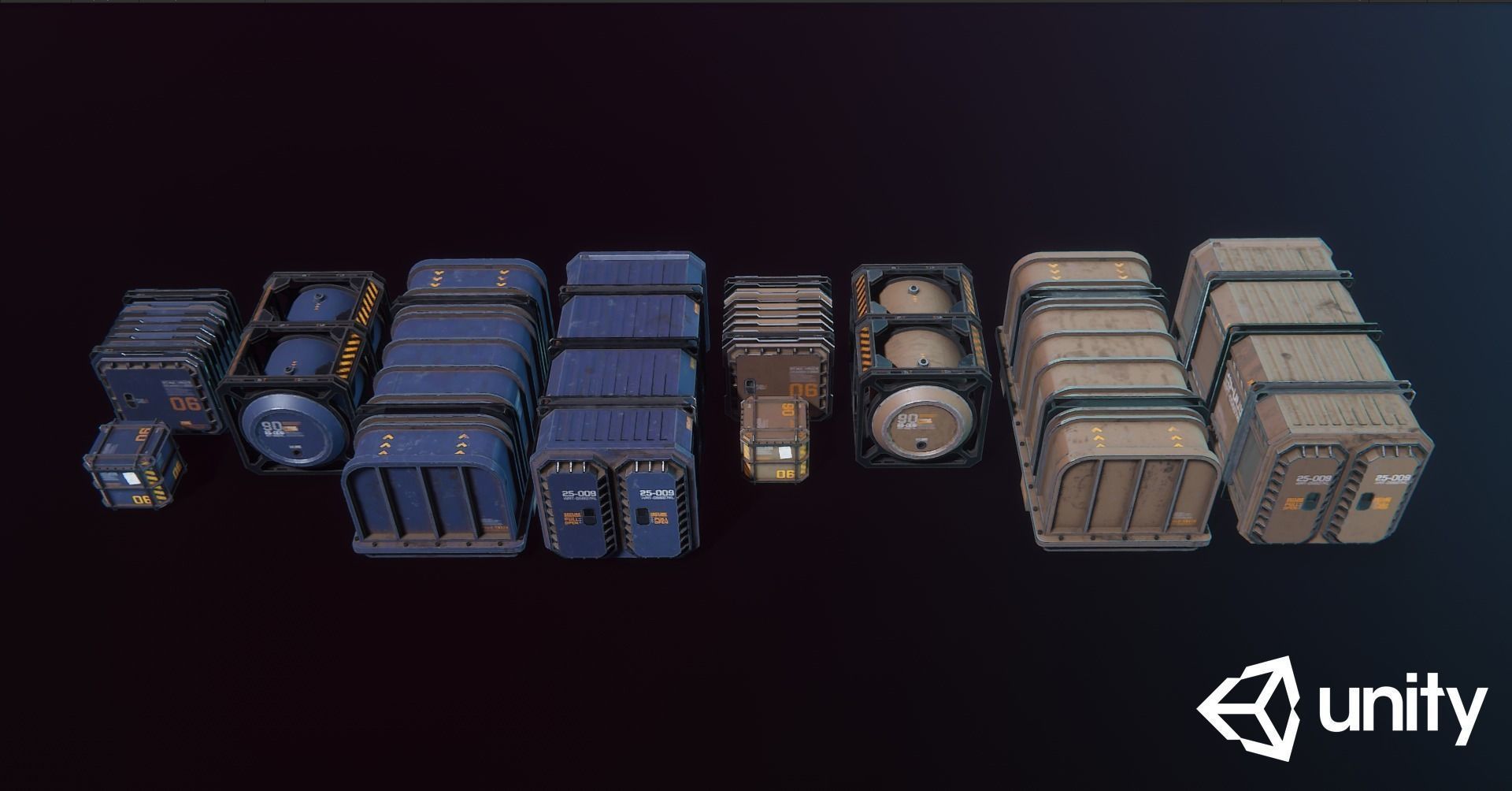 Sci-Fi Containers Pack Low-poly 3D model_30