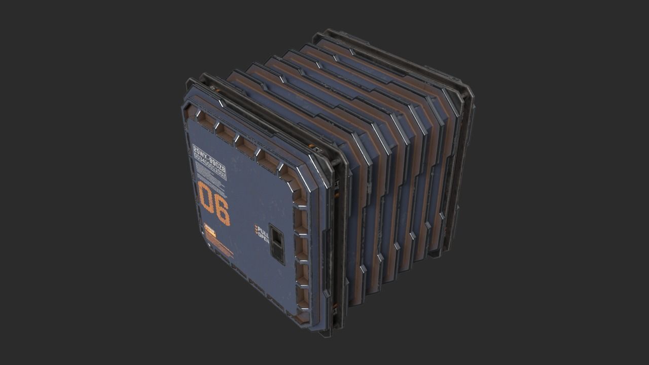 Sci-Fi Containers Pack Low-poly 3D model_10