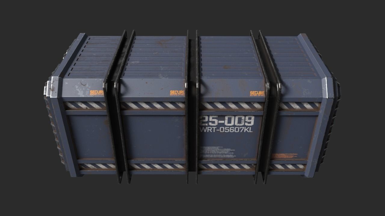 Sci-Fi Containers Pack Low-poly 3D model_4