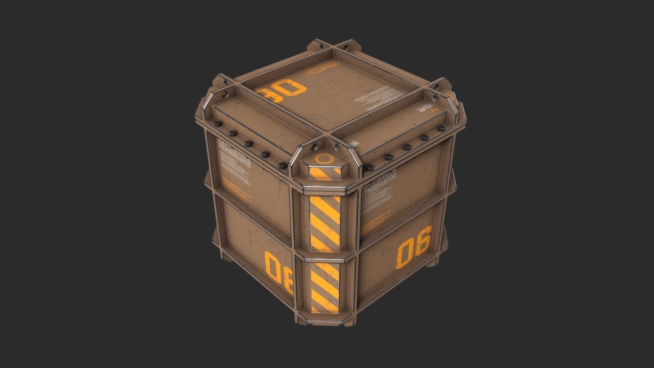Sci-Fi Containers Pack Low-poly 3D model_17