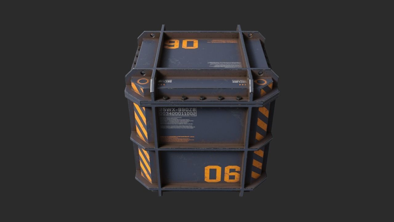 Sci-Fi Containers Pack Low-poly 3D model_16